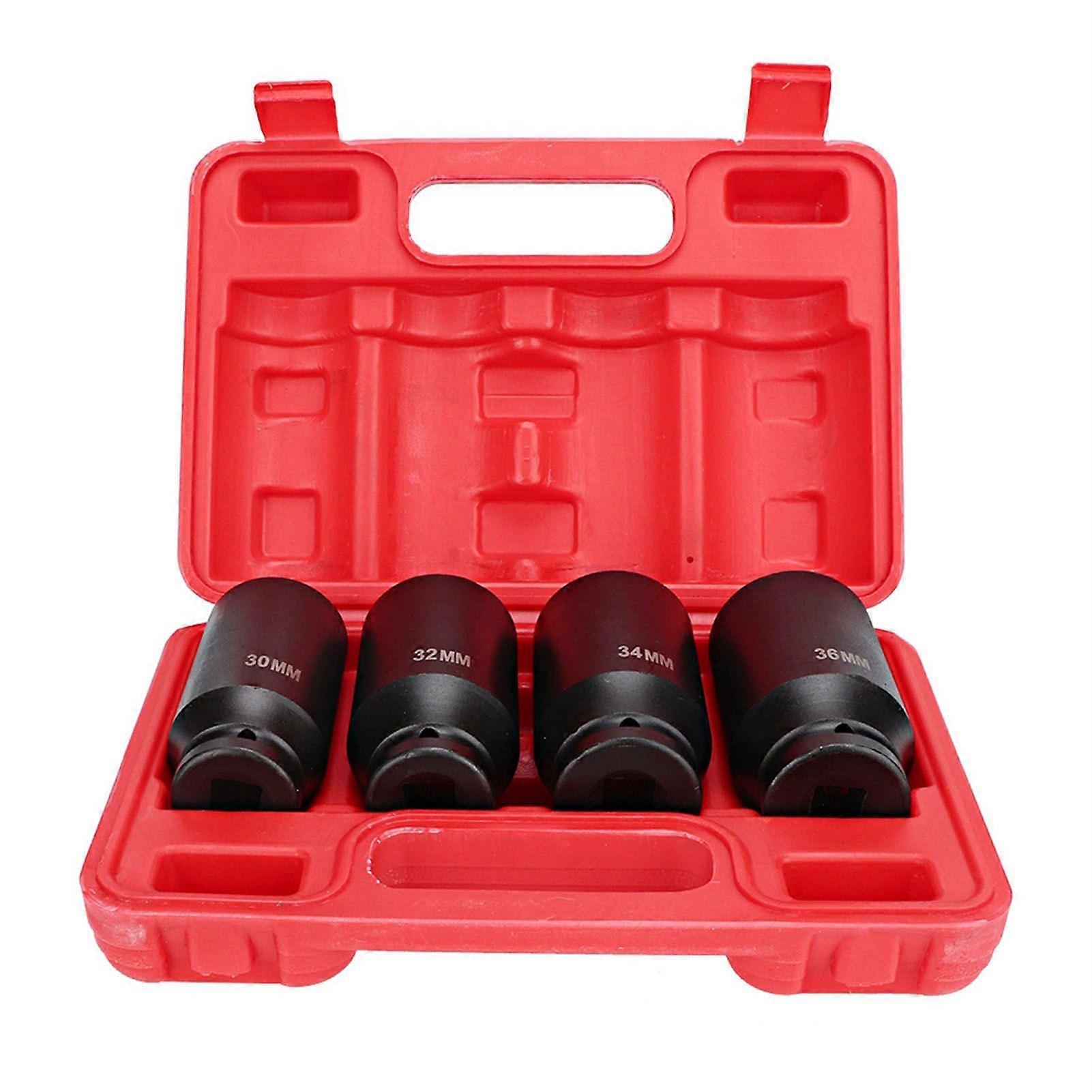4pcs 1/2 Inch Deep Impact Socket Repairing Tool Set 12 Point Head Adapter High Hardness