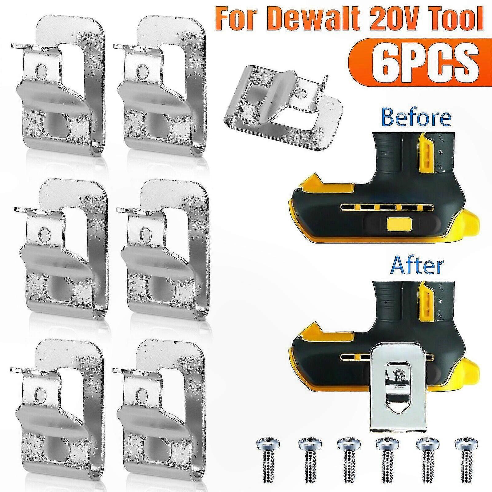 6-Pack Belt Clip Hooks for 20V Power Tools, Compatible with Multiple Models