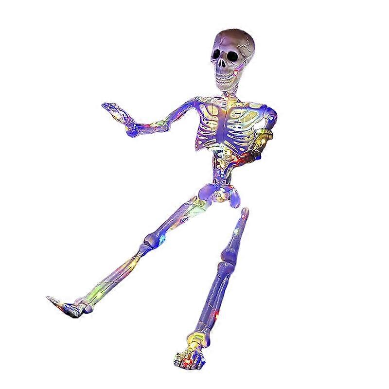 Glowing skeleton, 90 cm, multi-color poseable model, suitable for haunted houses and escape rooms