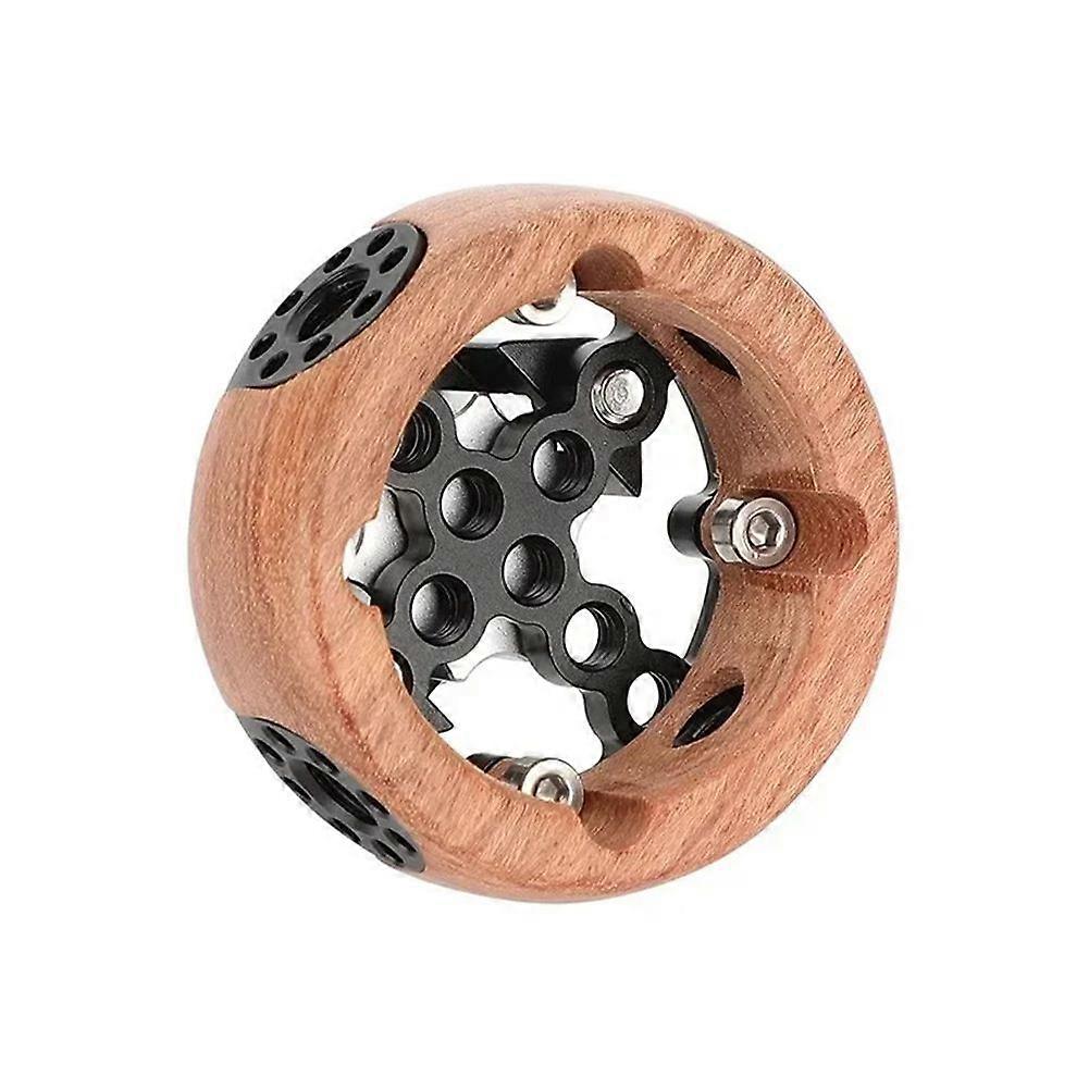 Round Camera Wooden Handgrip for Rosette M6 Thread Mount
