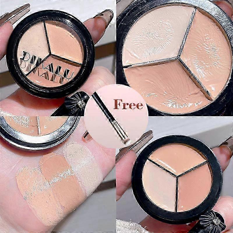 Concealer with Brush for Dark Circles, Wrinkle Reduction, Oil Control, and Smooth Finish