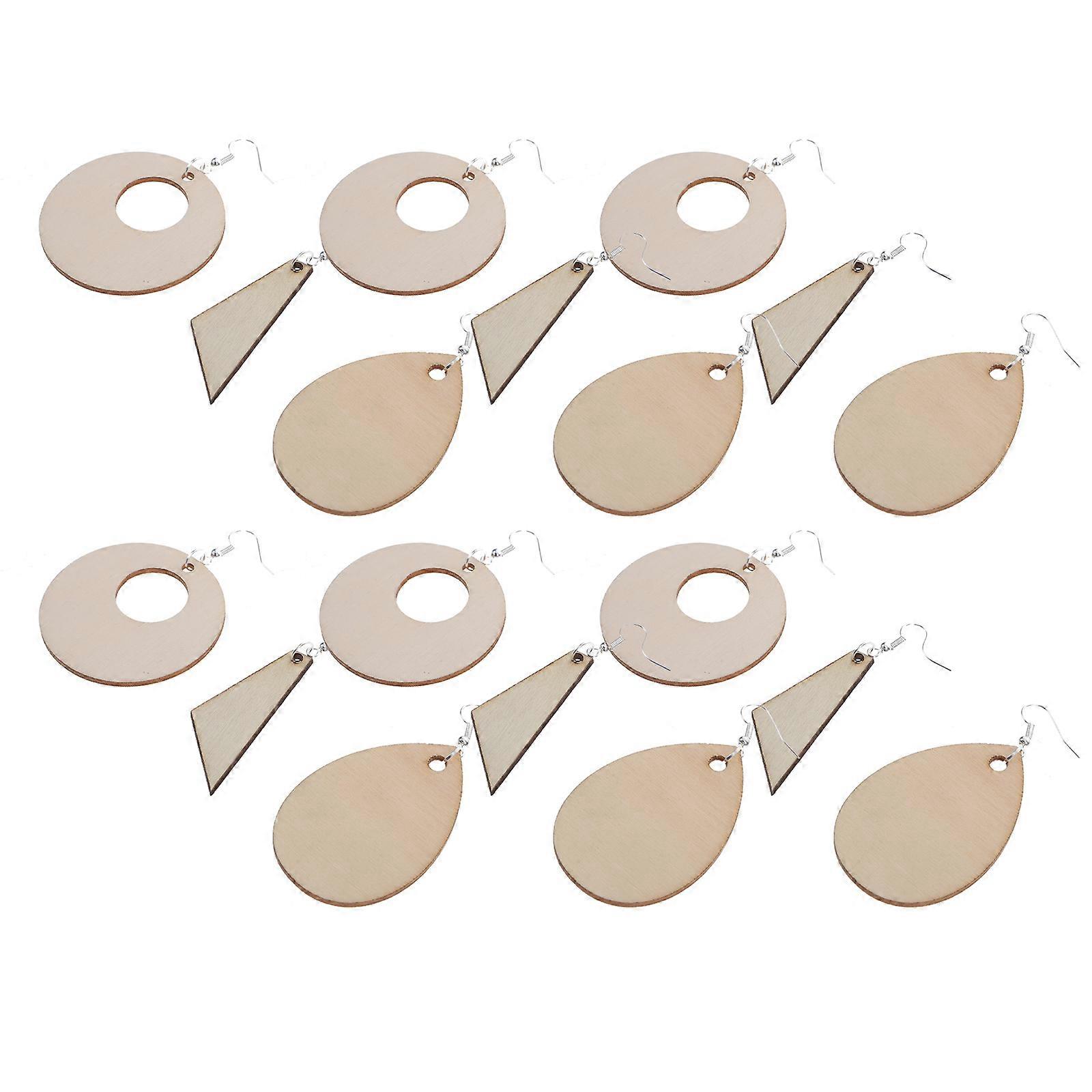 Light Brown Paintable Earrings for Decoration Made of Synthetic Material with Rounded Corners 1 Set