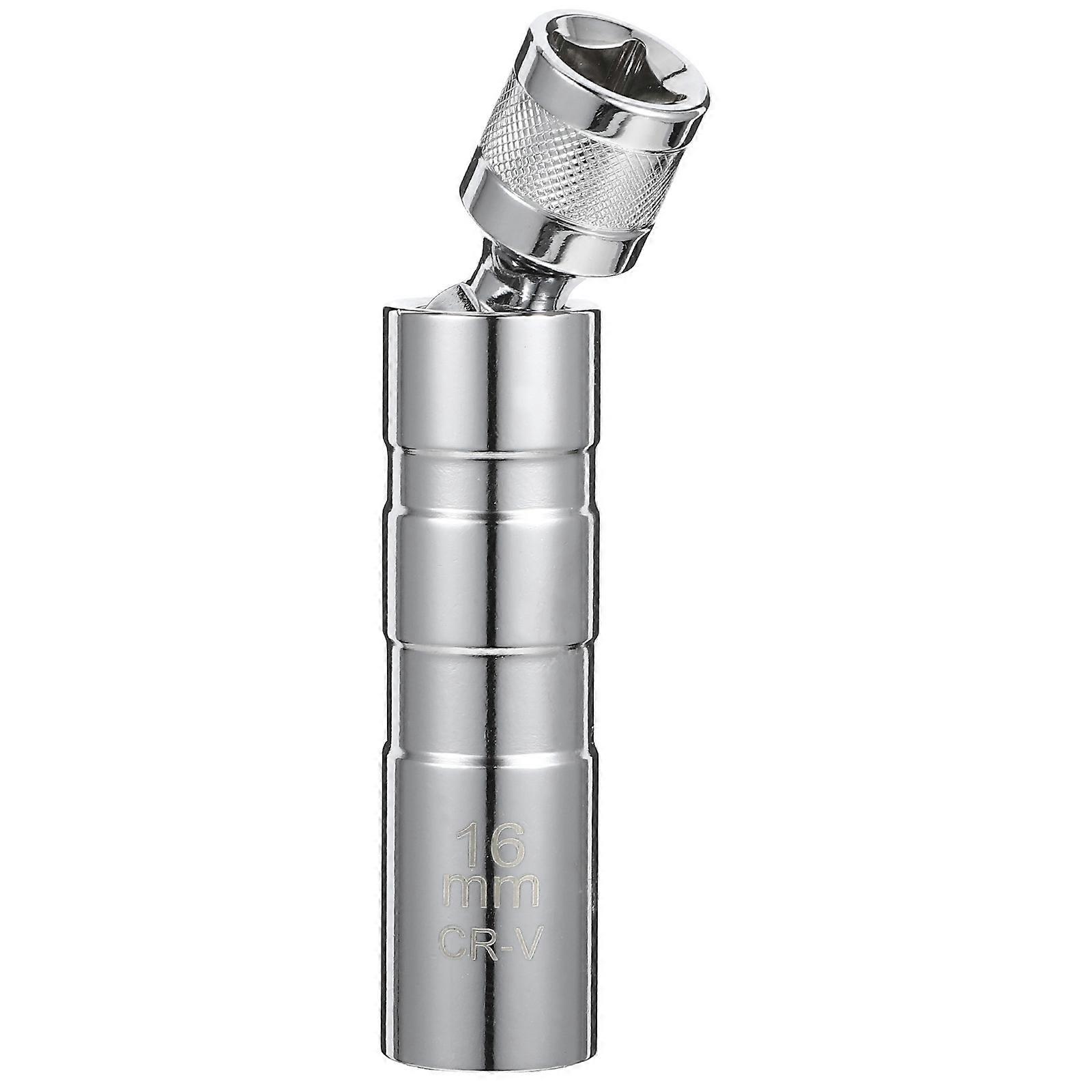 ChromeVanadium Steel Spark Plug Socket for Car Repair and Maintenance Silver 360 Degree Rotating Design