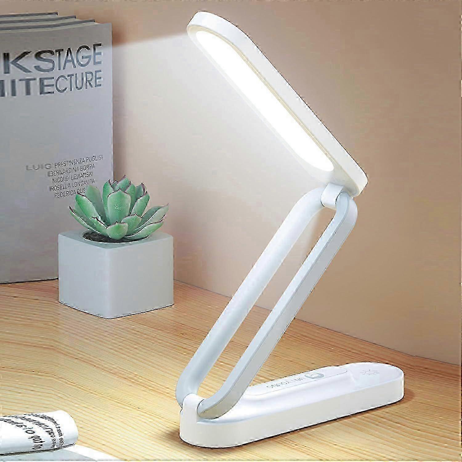 Lampe de bureau LED sans fil pliable - Lampe de table dimmable avec 3 niveaux de luminosité - Édition rechargeable USB 0621