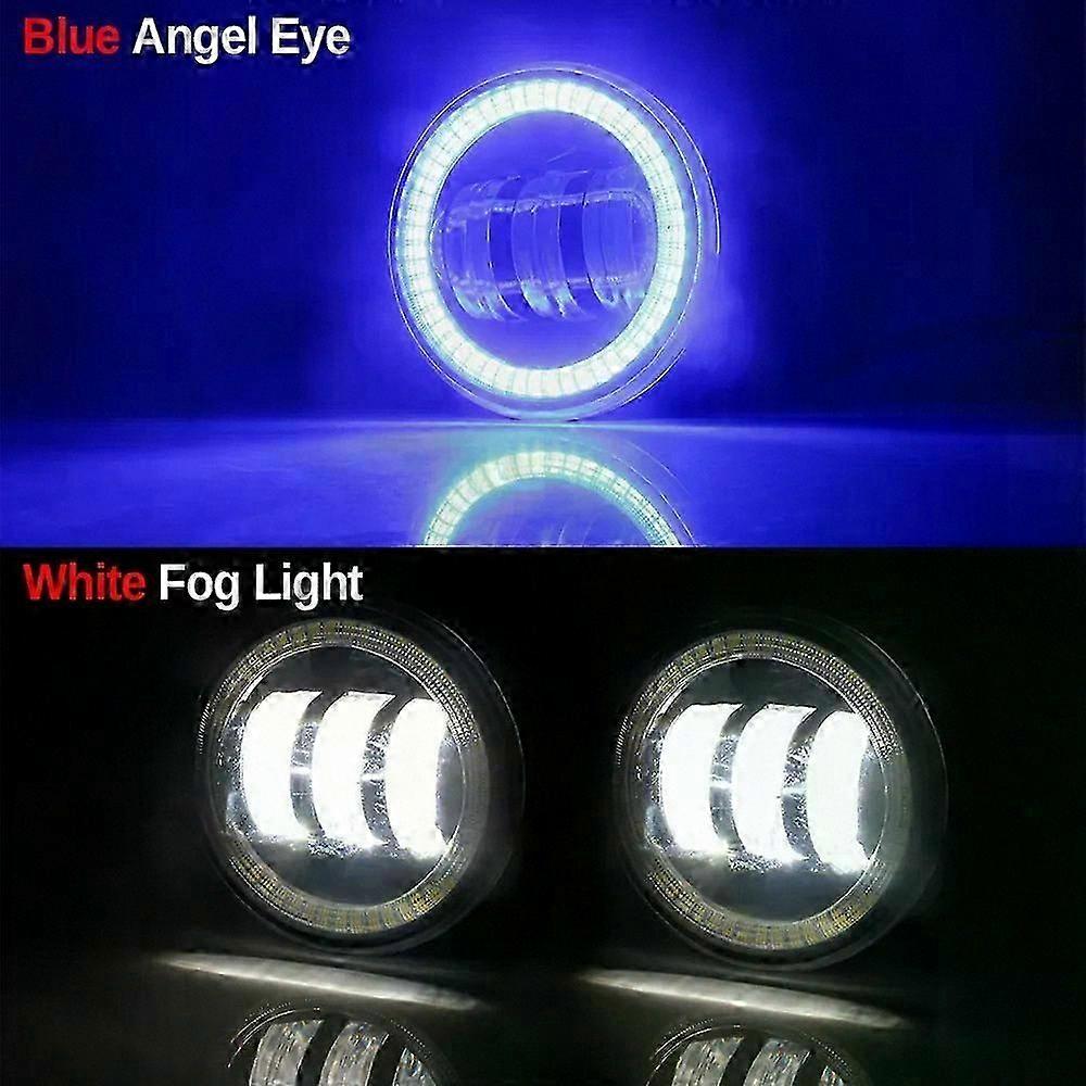 2PCS LED DRL Fog Light Assembly Compatible with Peugeot 206 206+ T3E 2009-2012 Angel Eye Design 30W 12V Daytime Running Lamp Replacement