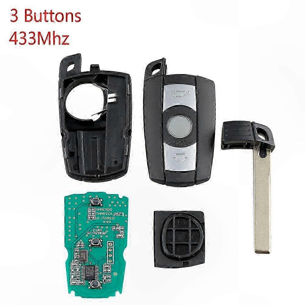 3-Button Car Key Fob for Select Models 433MHz CAS2 CAS3-Compatible Remote Control Entry System