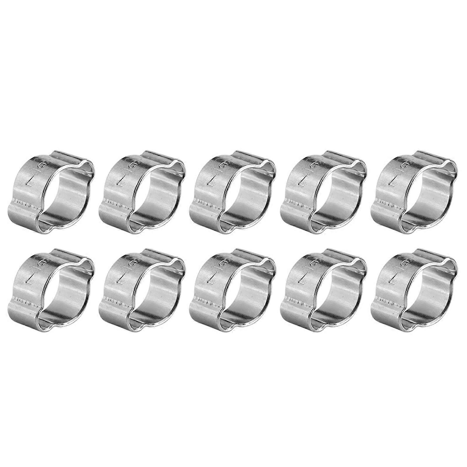 Colliers de serrage à deux oreilles en fer galvanisé zingué, 10 pièces, 5 à 23 mm, pour tuyau d'essence (7 à 9 mm)