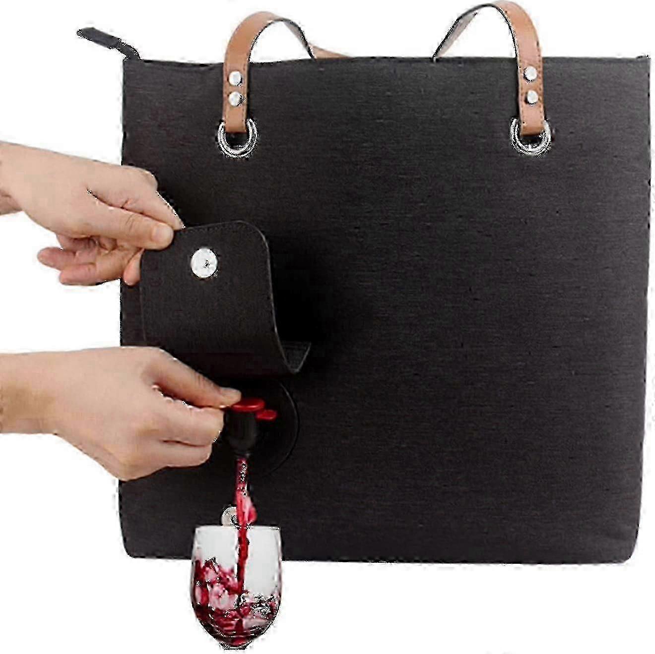 Wine Tote Bag with Built in Drink Dispenser for Beach Outings Picnics and Outdoor Events Portable Carrier