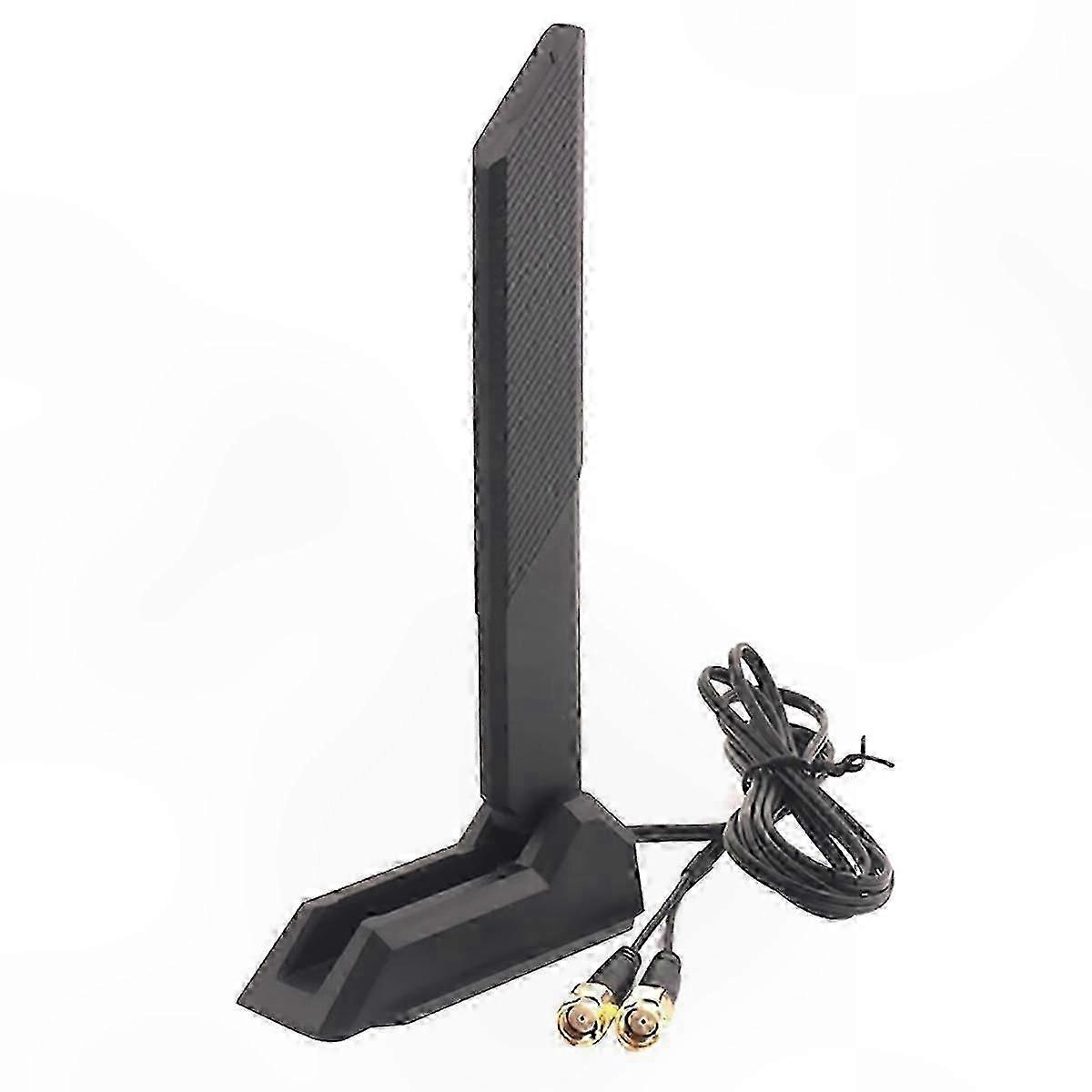 Tri-Band WiFi 6E Antenna with Magnetic Stand for PC Desk - Supports 6GHz, 5.8GHz, and 2.4GHz Bands