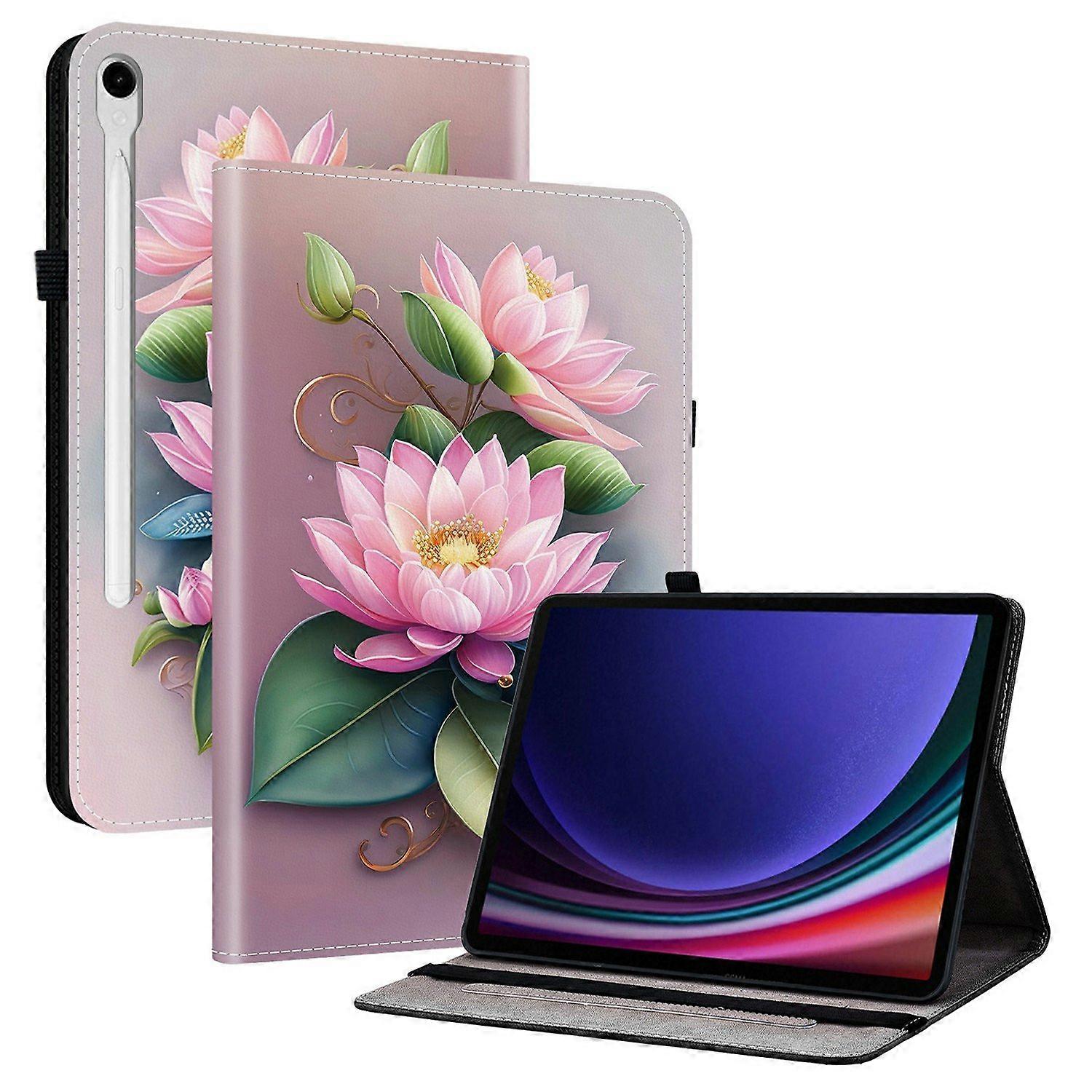 For Samsung Galaxy Tab S11 Leather Case Pattern Printed Stand Tablet Cover with Card Slots