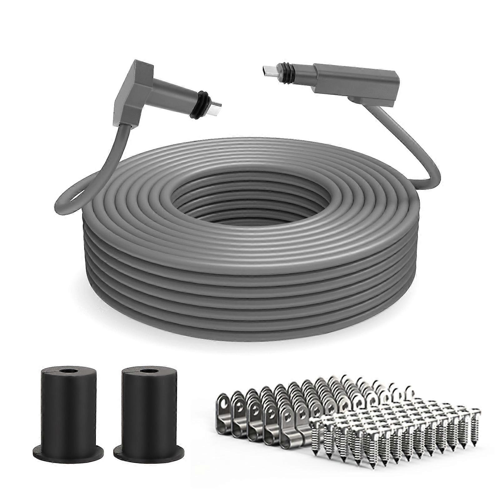 Replacement IP68 Water Resistant 1200Mbps Extension with Wall Grommet Cable Clip for Rectangular Satellite V2