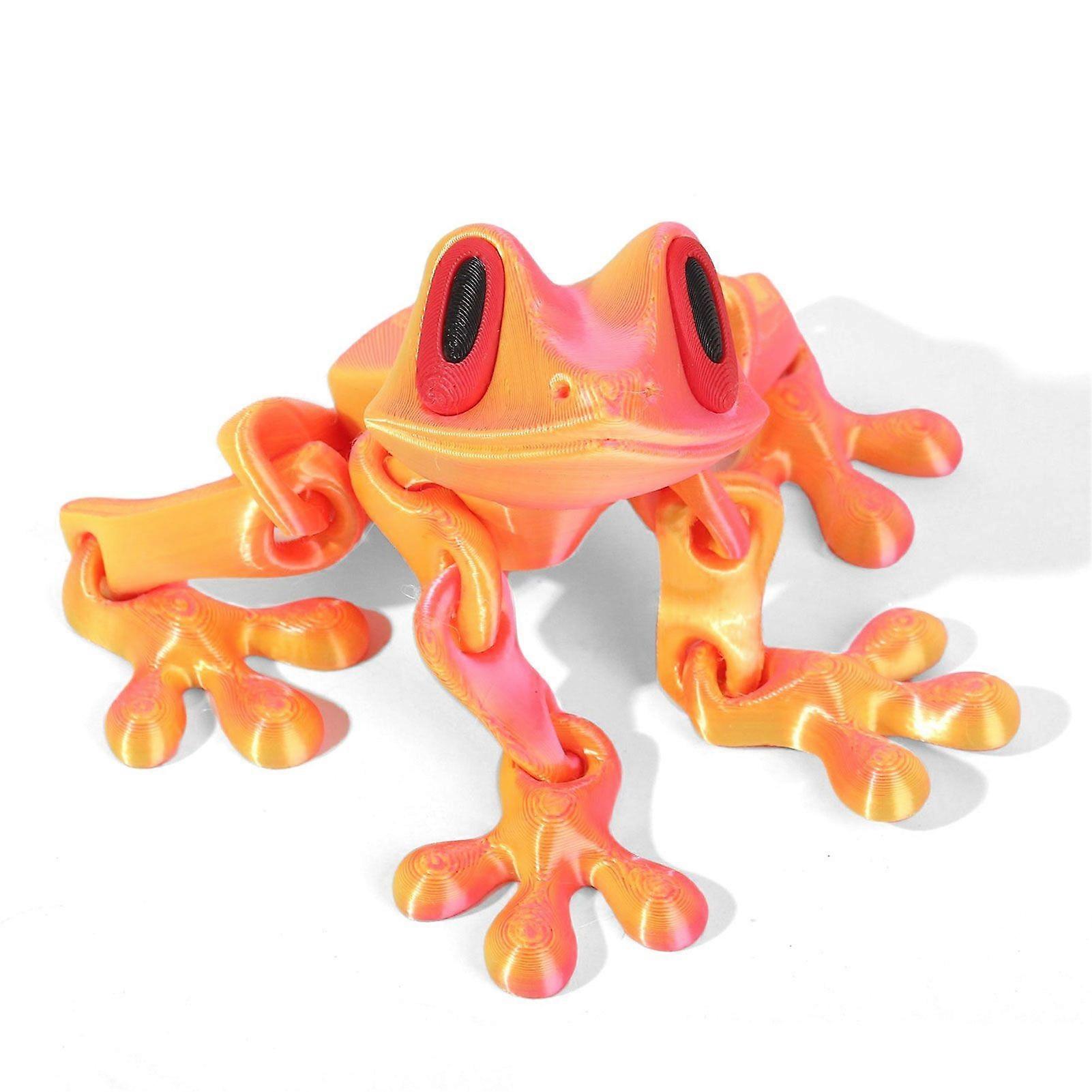 Posable Frog Fridge Magnet 3D Printed Magnetic Frogs Toy Funny Refrigerator Magnets for Home Kitchen Office