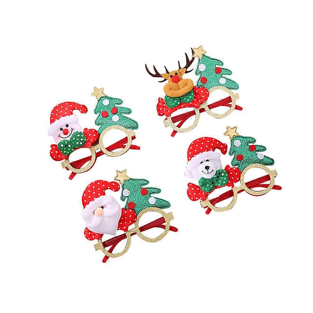 Christmas Glasses Santa Glasses for Decoration 4Pcs Party Eyeglasses