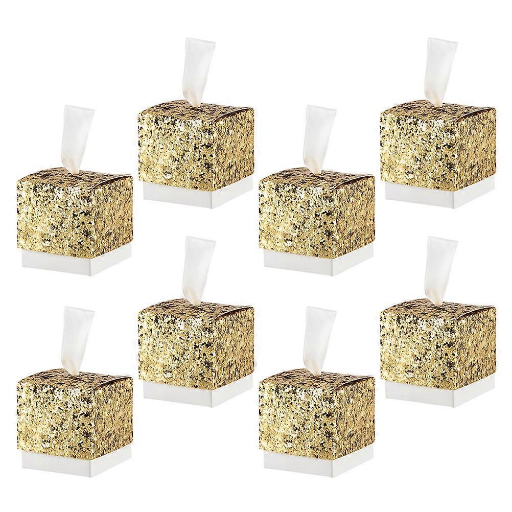 Wedding Gift Boxes Sparkle Sequin Candy Box for Party Use 60Pcs in Golden