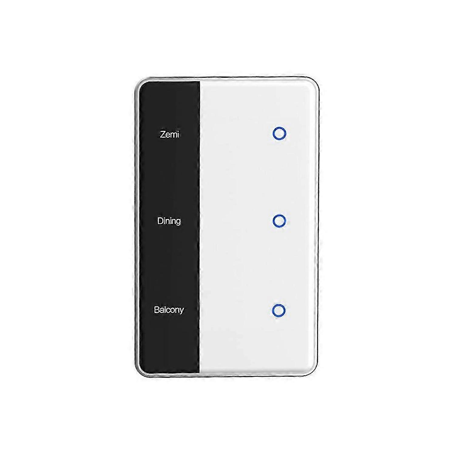 TUYA Zigbee DIY Name Switch 3 Gang Smart Touchscreen Switch