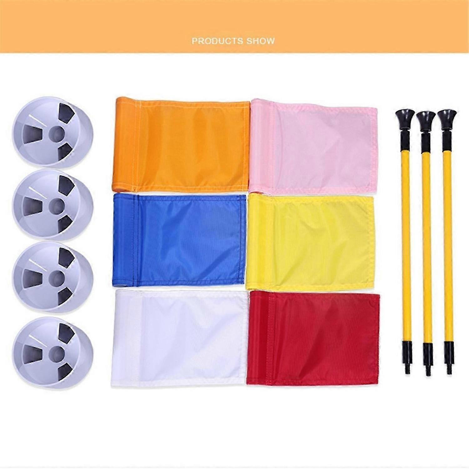 Orange Golf green flag, two-section detachable flagpole