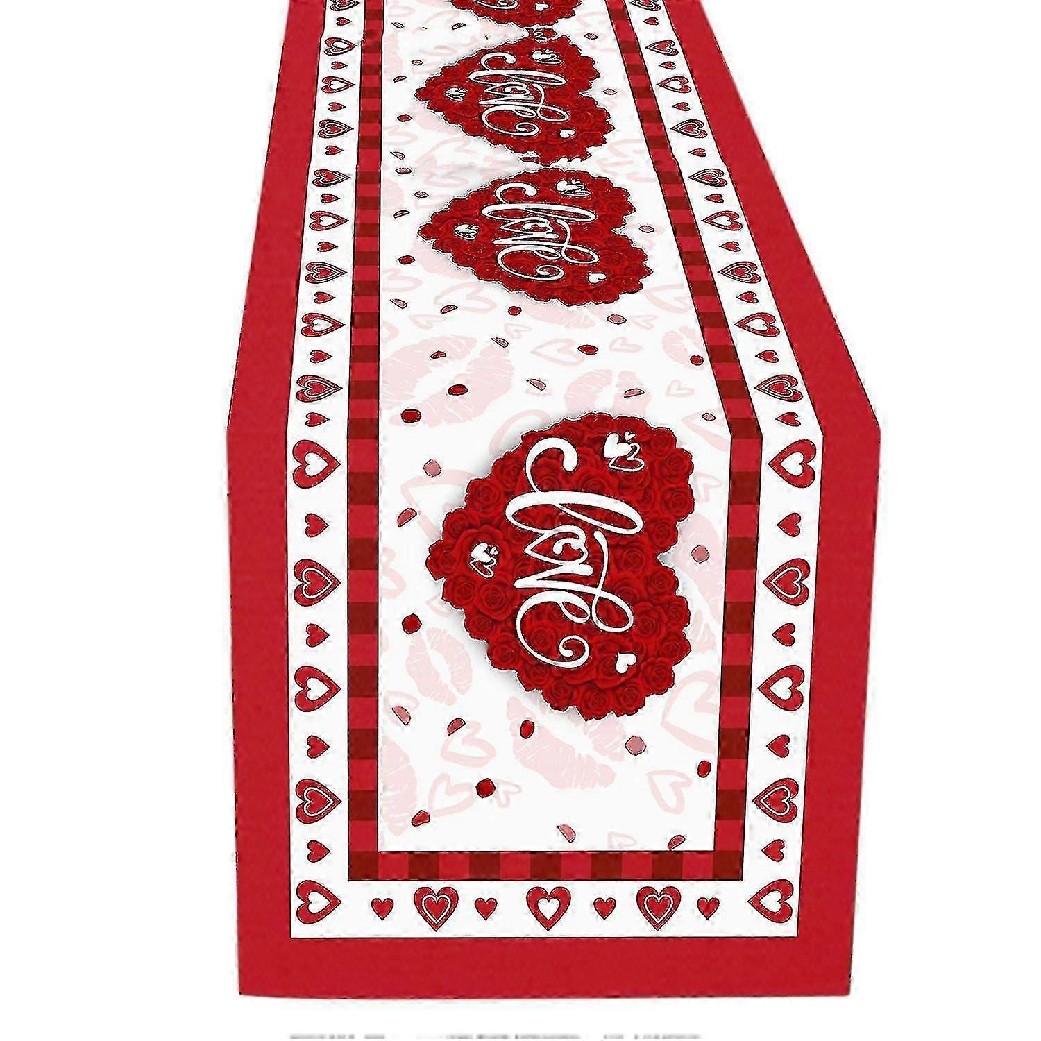Valentines Day Table Runner for Anniversary Wedding Holiday Kitchen Dining Table