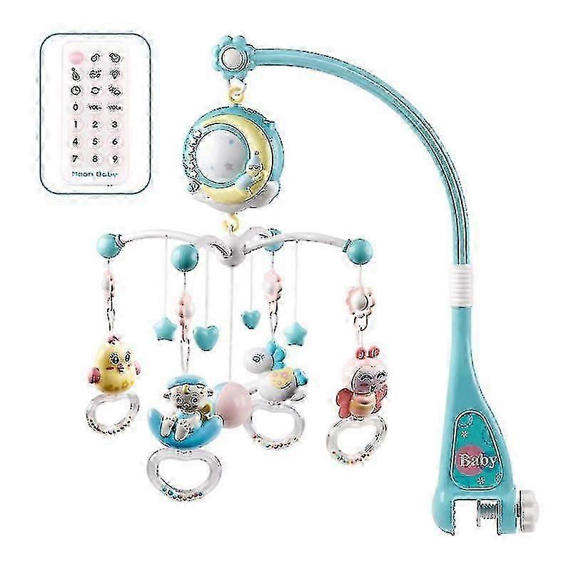 Baby Crib Mobile With Music And Lights, Baby Mobile For Crib With Remote Control, Hanging Rotating Animals Rattles