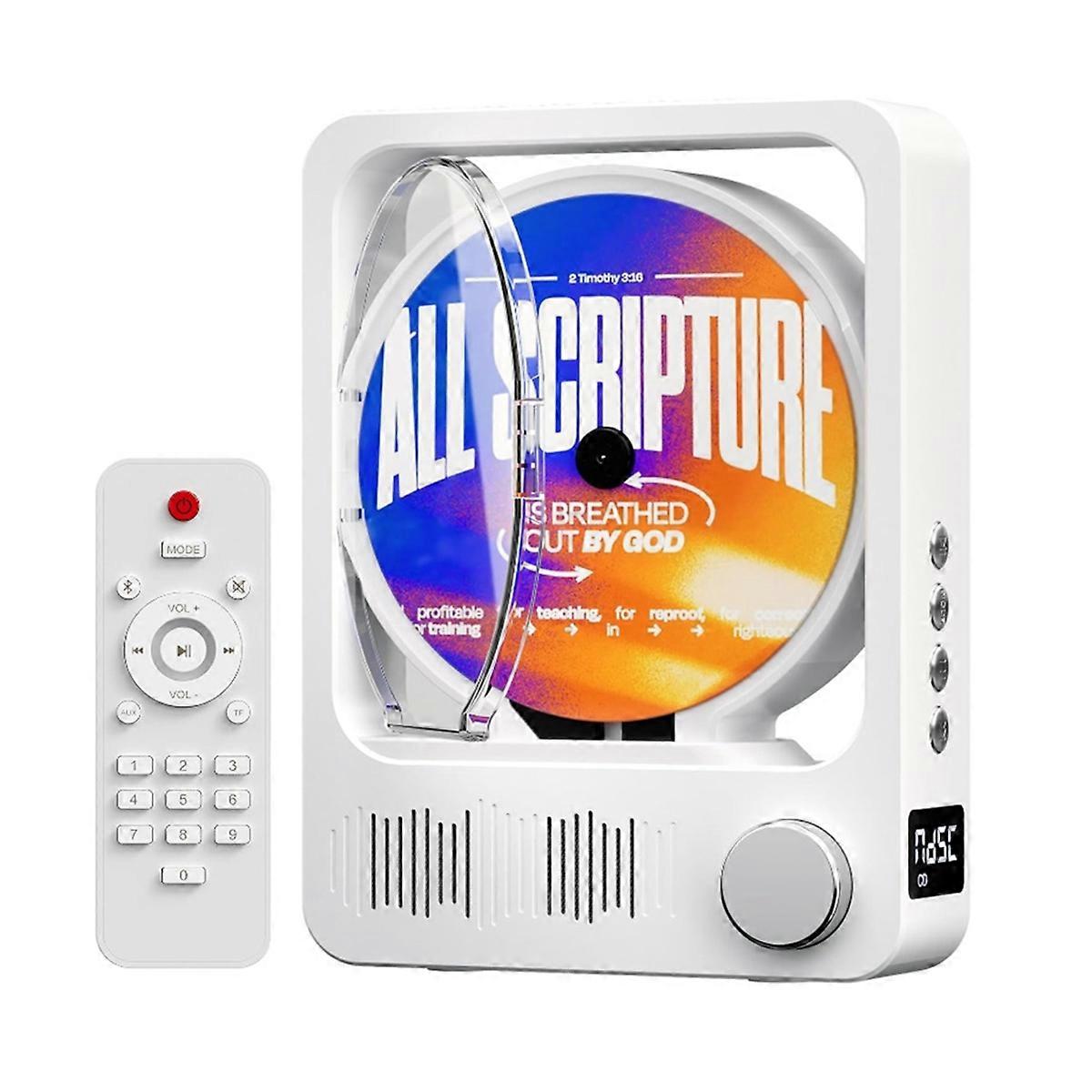 Desktop Bluetooth 5.3 CD Player with Speakers, HiFi Stereo Sound Player with Remote Control and LED Display for Home