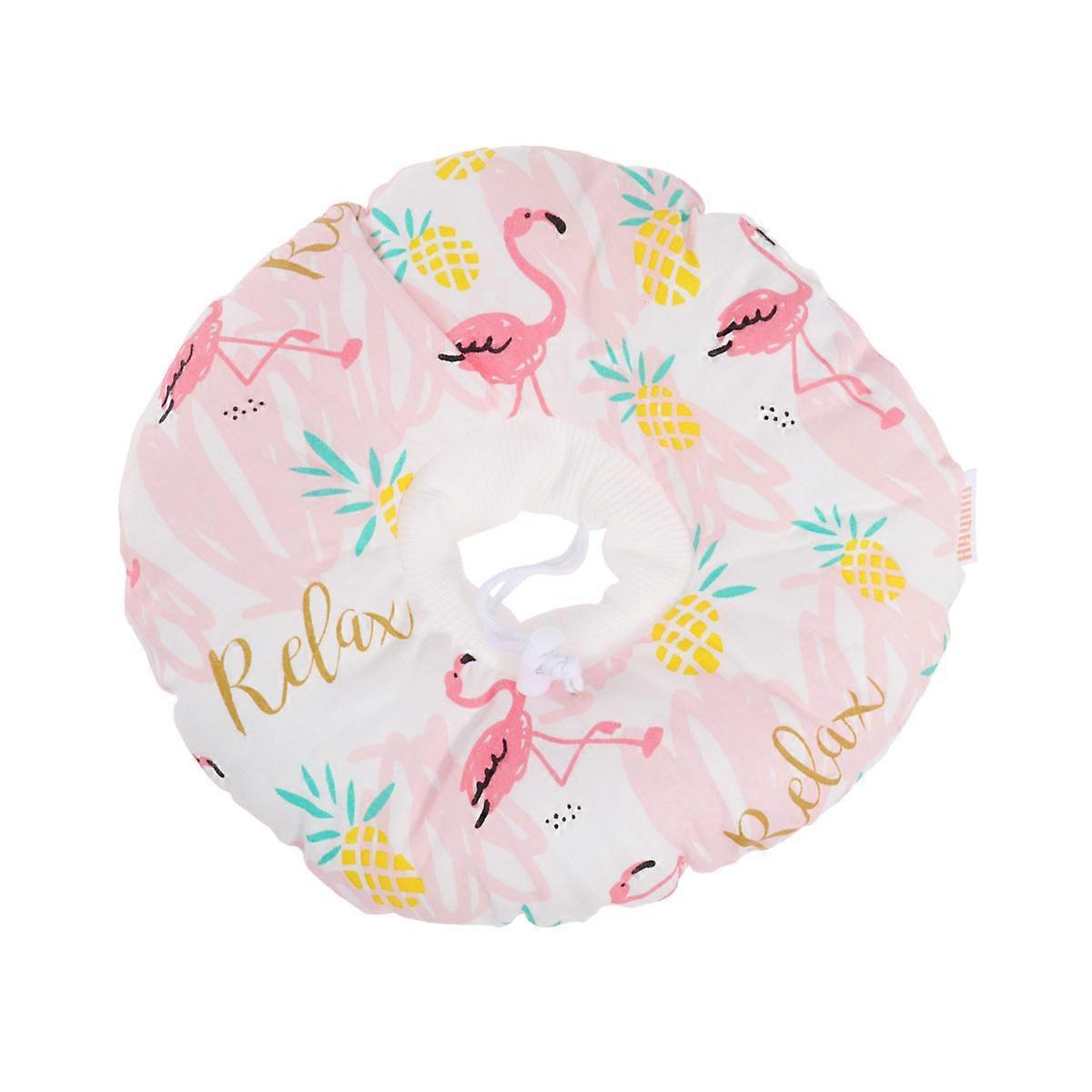 Cat Neck Protector Cloth Protective Collar for Pet Use Flamingo Large Size