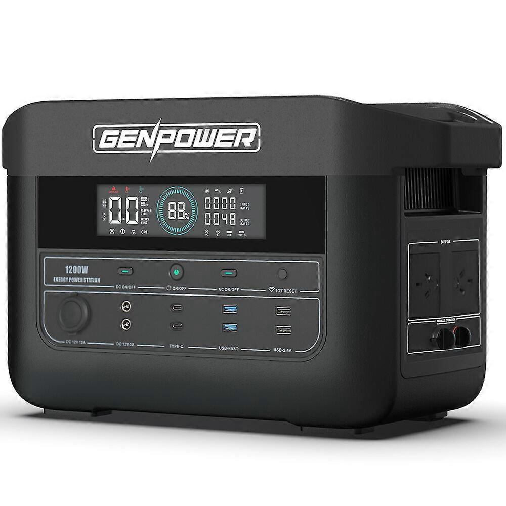 1200W Lithium Power Station 1075Wh Lifepo4 Multiple Voltage Output 15W Wireless Charge Camping Heating & Generators