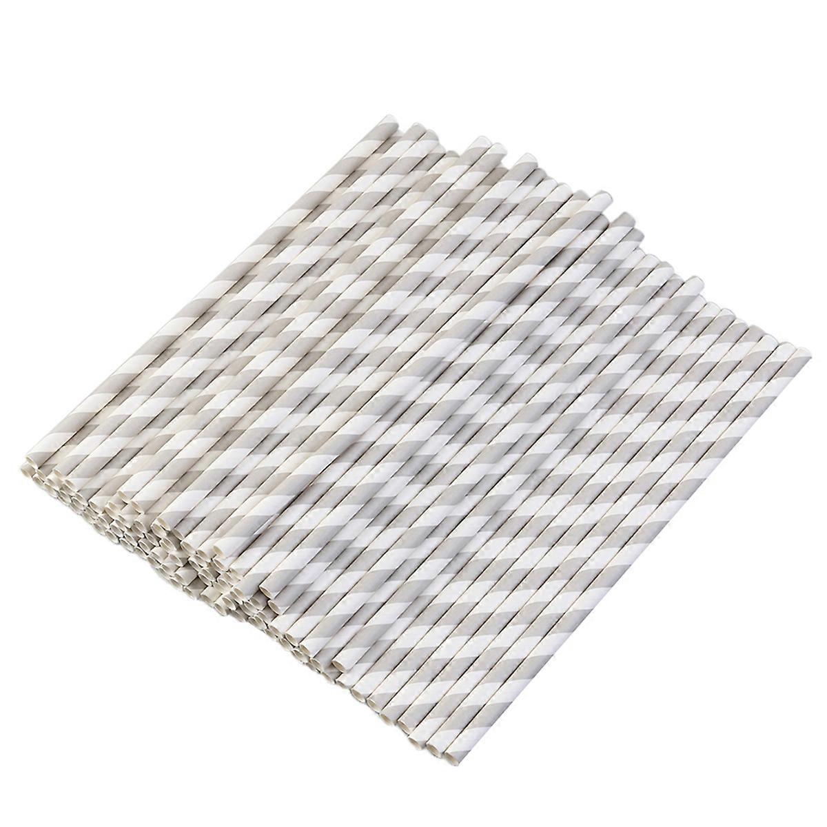 Paper Straw for Party 100Pcs Drinking Striped Paper Straws Multi
