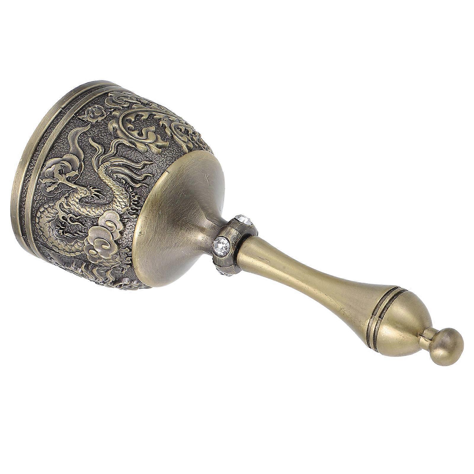 Service Call Bell with Handle for Meditation Use 3Pcs Vintage Brass Bell