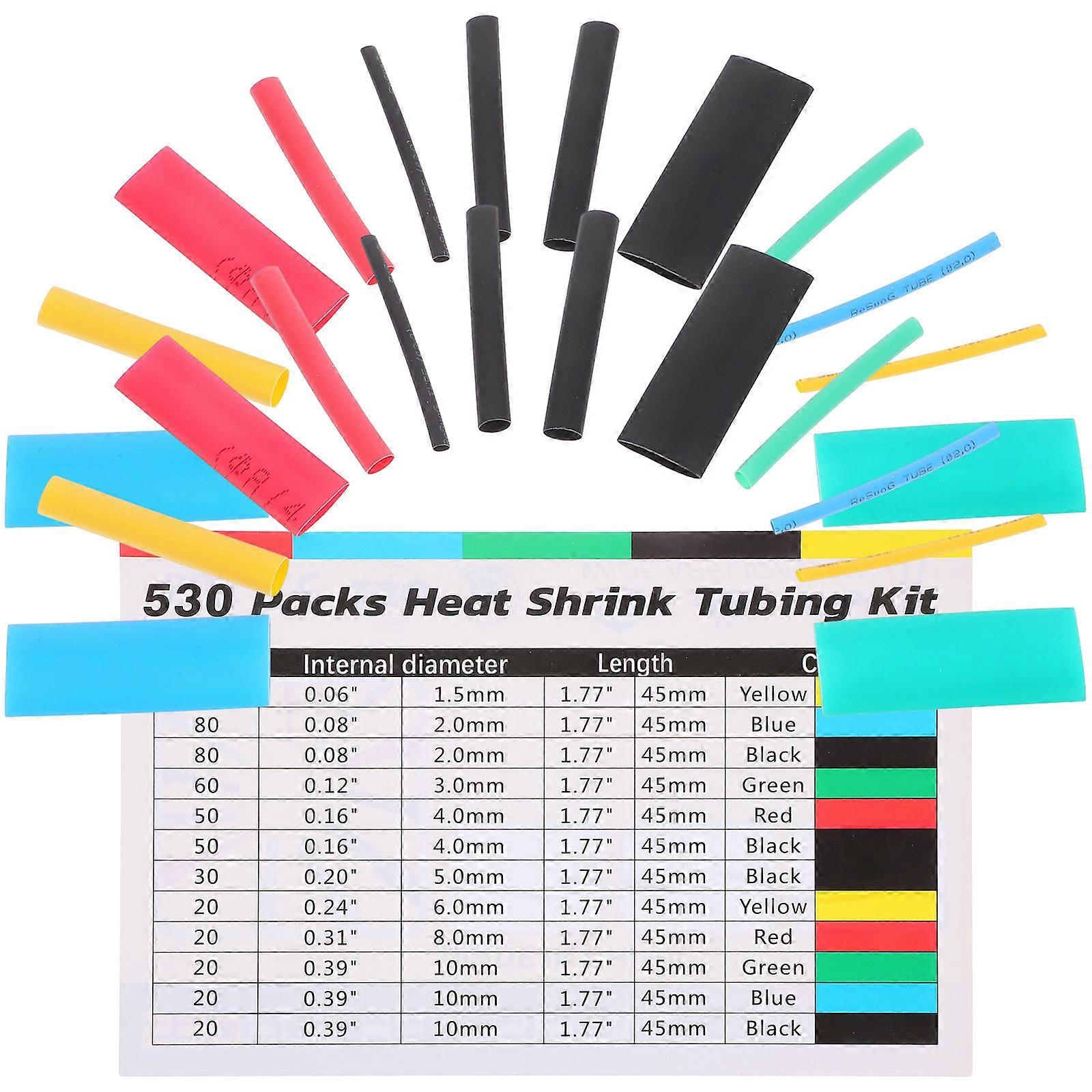 Insulation Heat Shrink Tubing Kit for Wire Wrap 2650Pcs Assorted