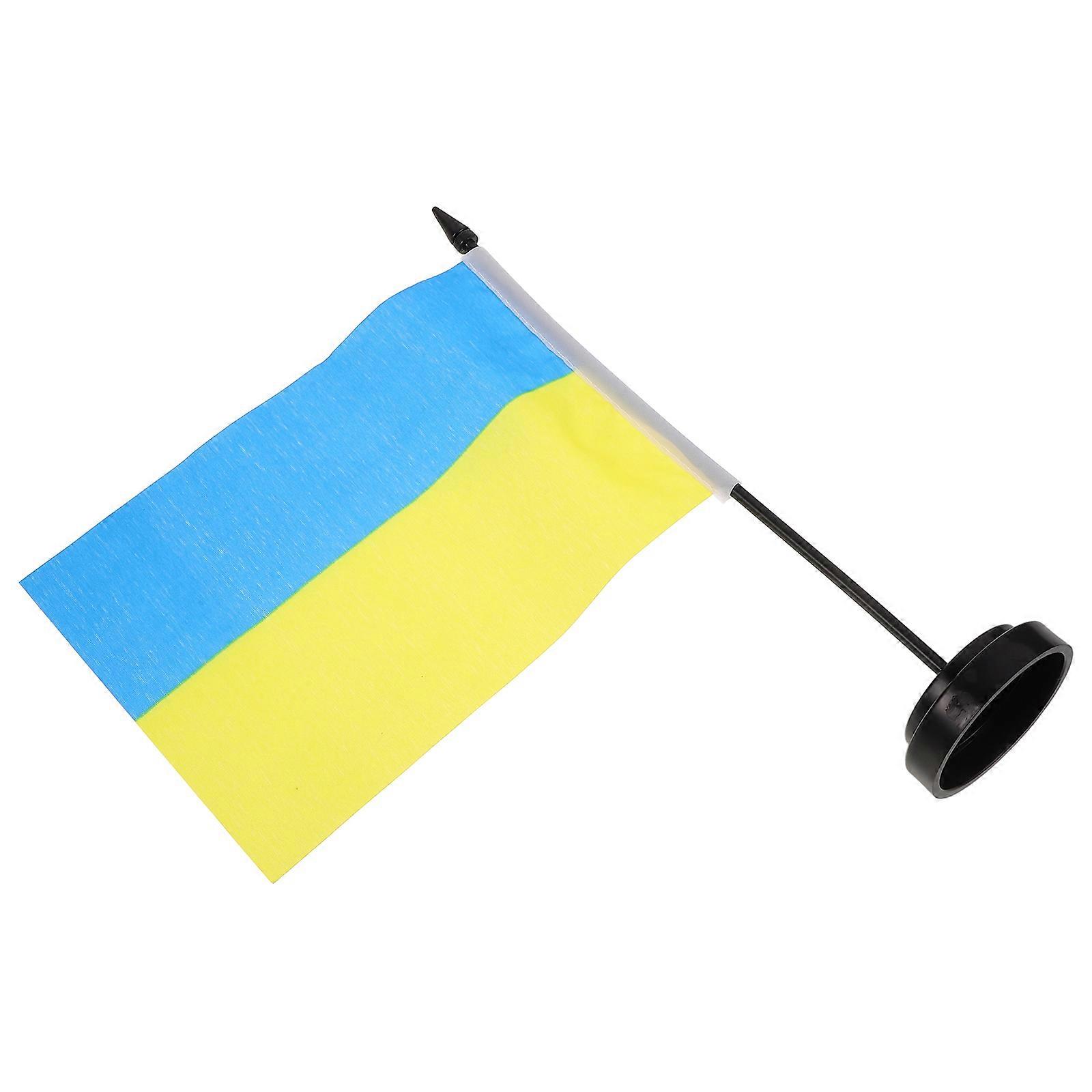 3Pcs Miniature Ukrainian Hand Flags Ideal For School And Home Use Featuring Rectangular Shape And Certified Material