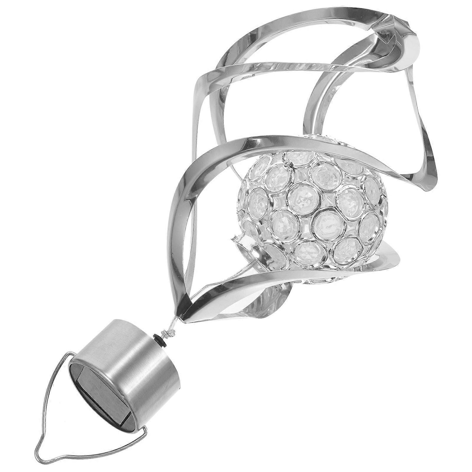 Courtyard Lamp Solar Hanging Light for Lighting 2Pcs Silver Outdoor Use