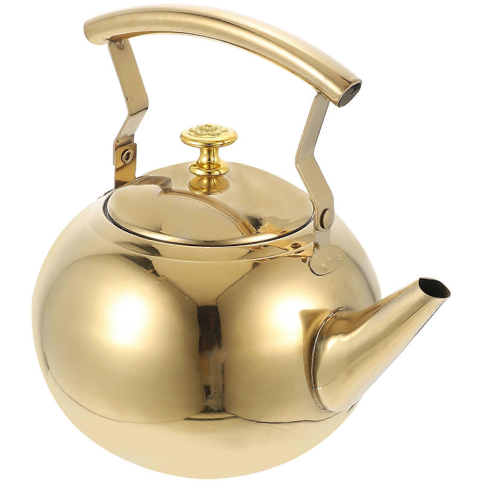 Practical Stainless Steel Stove Teapot for Boiling Water Golden Color