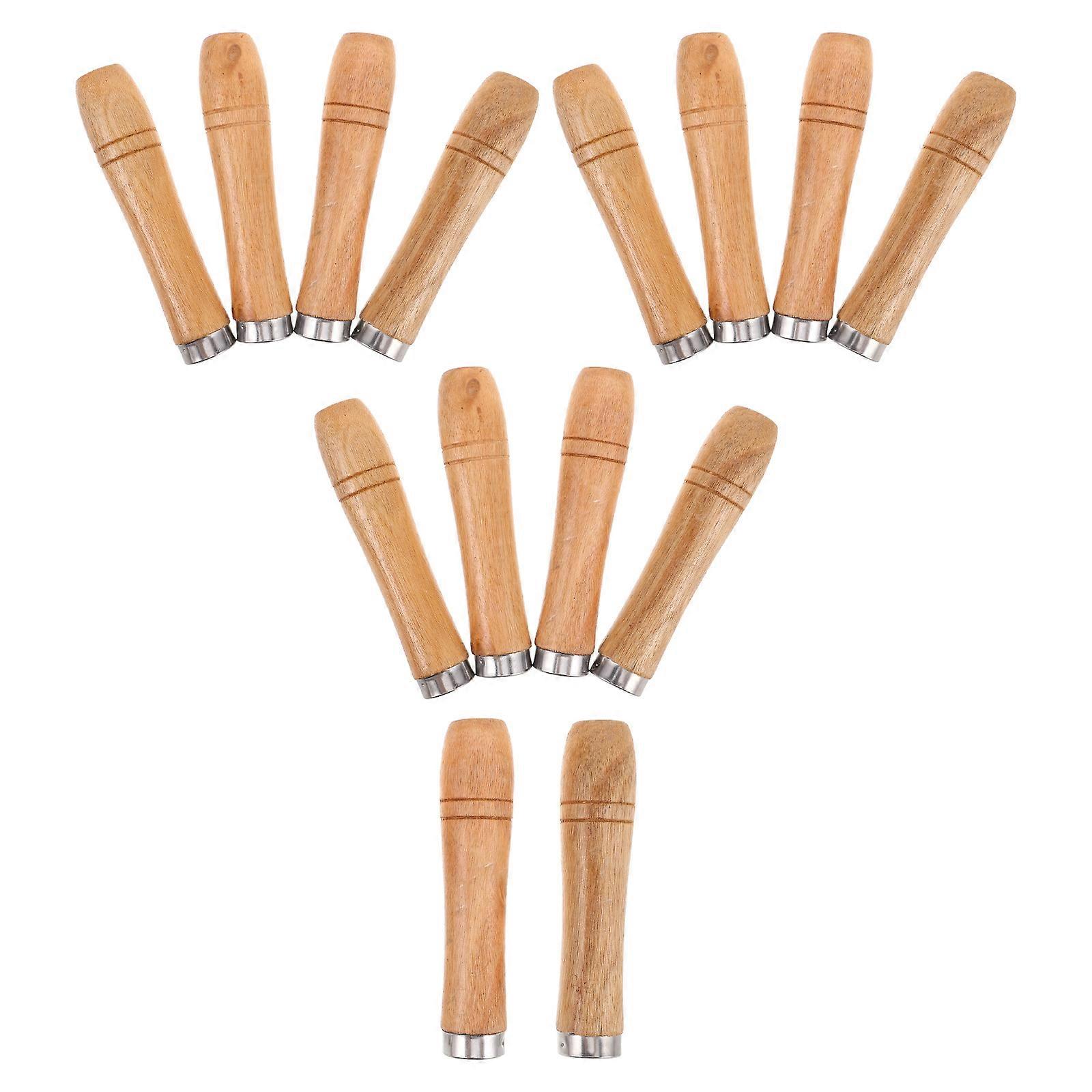Barbecue Fork Grip Sets Wood Handle for Replacement 28Pcs Beige Comfortable Grips