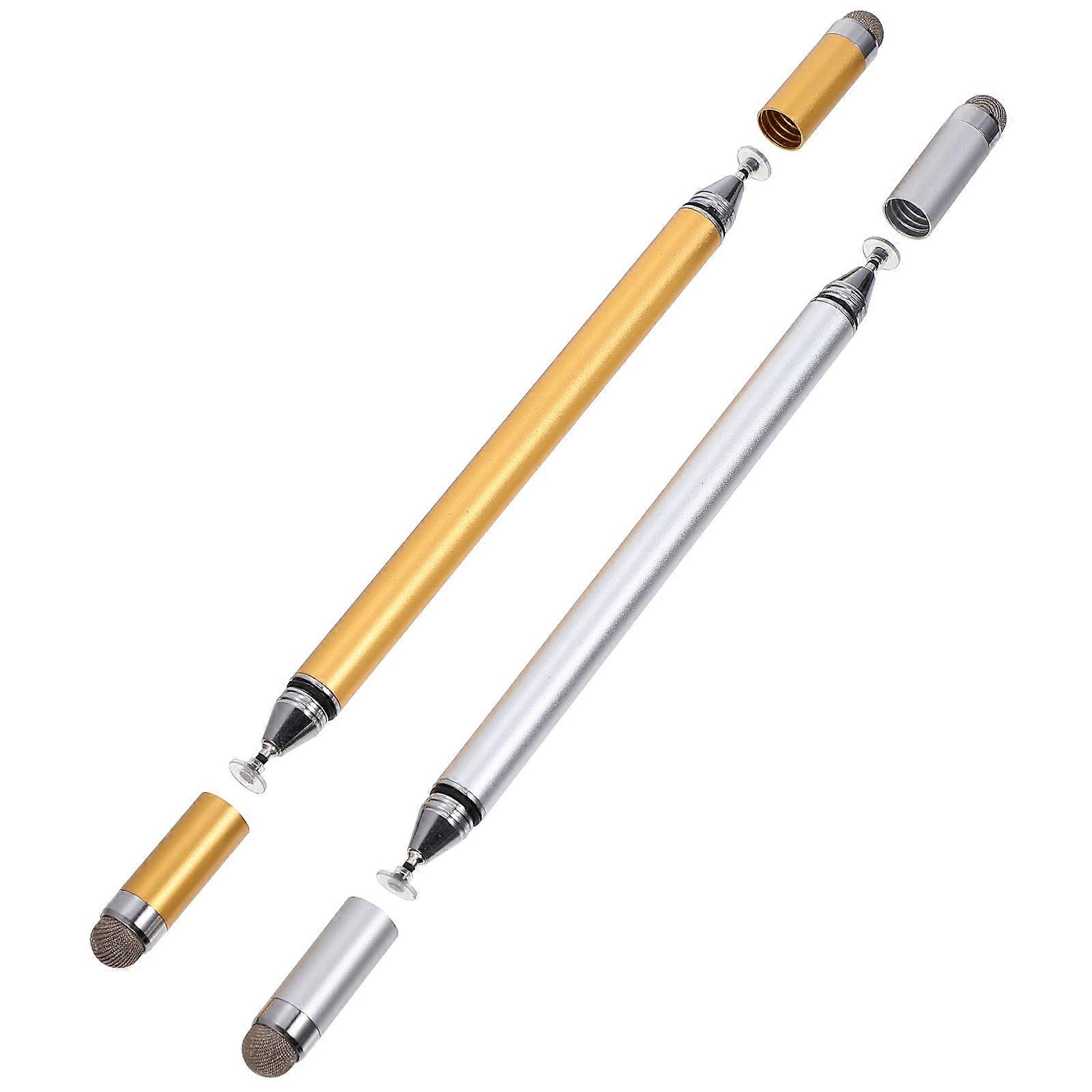 Capacitive Stylus 2 Sets For Note Taking And Drawing On Touch Screen Tablets 17.2X1CM Scratch Resistant Aluminum 2Pcs