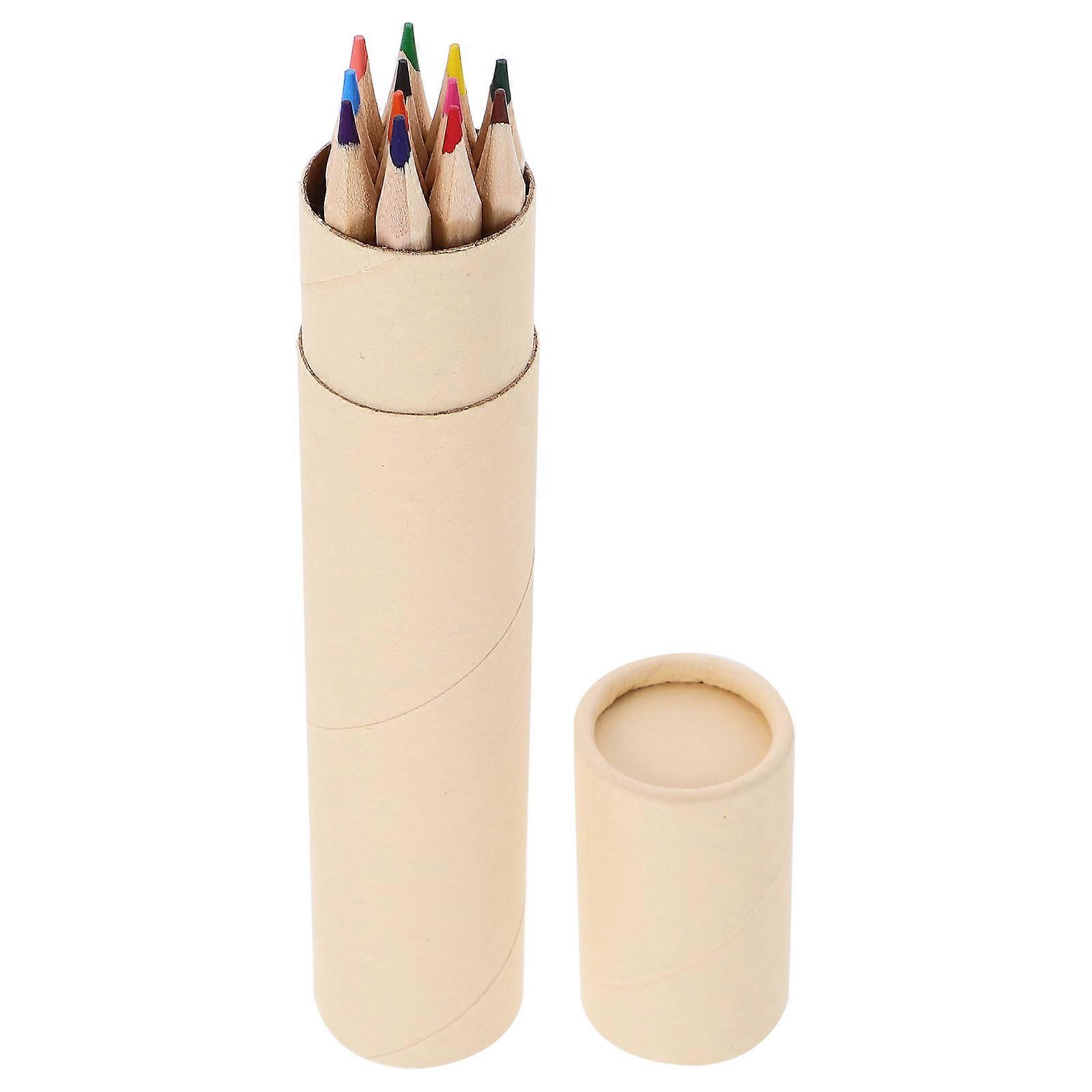 Portable Drawing Colored Pencils 5 Boxes For Students Home Use Artistic Drawing 12Pcs Cylindrical Design