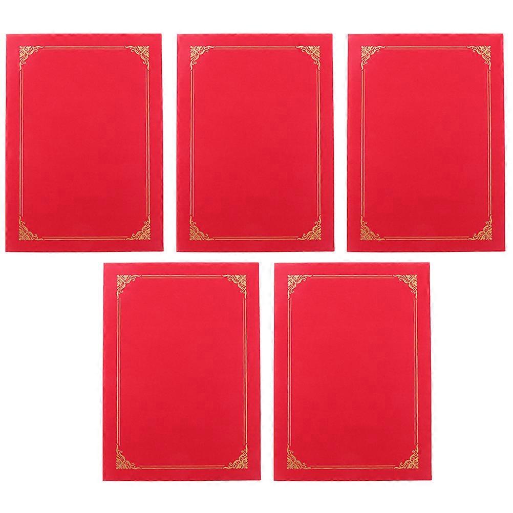 Red Certificate Holder Paper Multi-Use Folding Type 25Pcs for Home