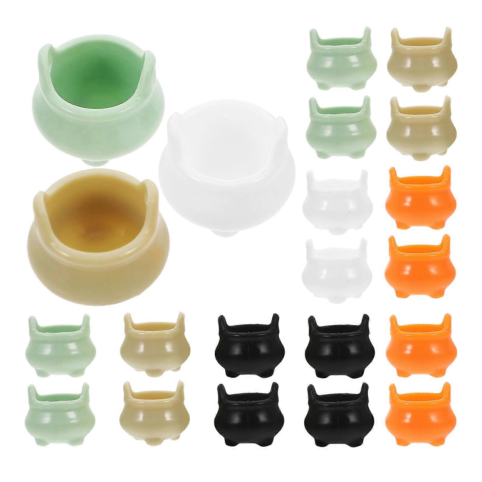 Halloween Mini Cauldron Plastic Miniature Cauldron for Decoration 80Pcs