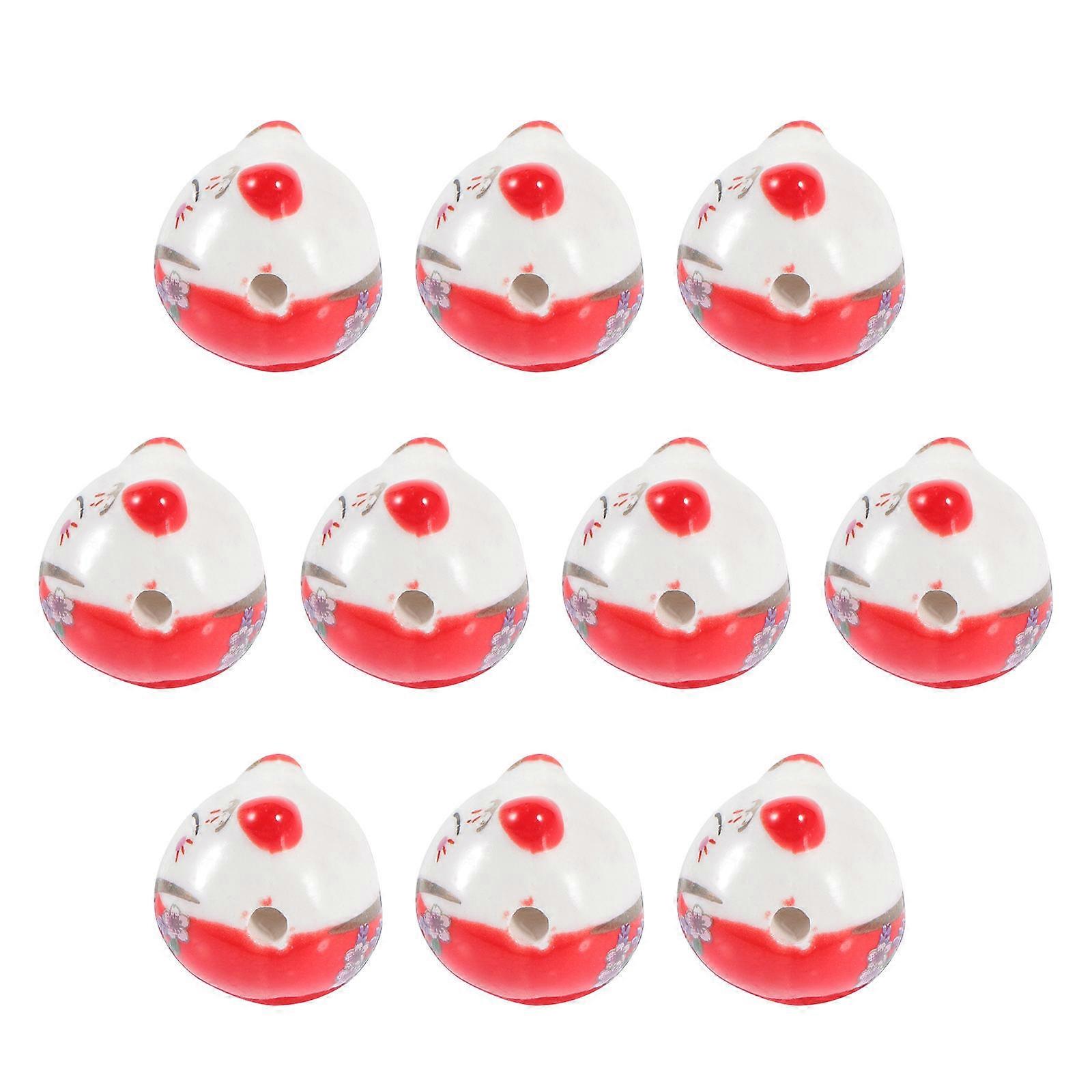DIY Jewelry Decorative Beads With Cat Patterns Made From Ceramic Suitable For Craft Projects And Wedding Ornaments 20Pcs