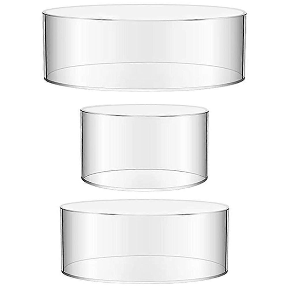 Alzate per torta in acrilico trasparente, espositore per dessert per torta nuziale, materiale trasparente, funzione 3 pezzi