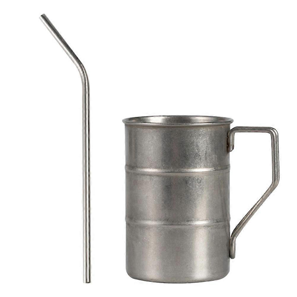Stainless Steel Mug Drinking Cup Set For Adults In Retro Industrial Style With Silver Finish For Daily Use 1 Set