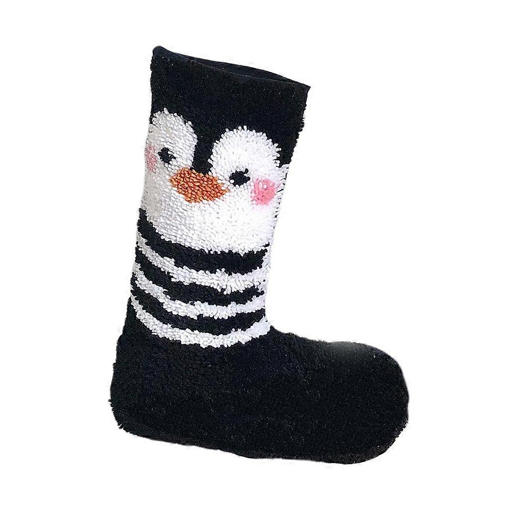 Creative Latch Hook Kits Christmas Sock Degn Rug Carpet Making Penguin