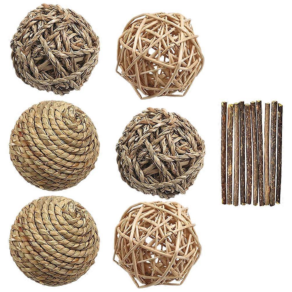 Rabbit Molar Balls Hamster Toys for Teeth Grinding 14Pcs Set