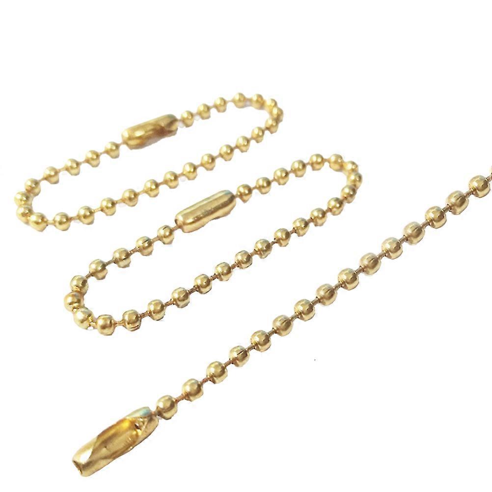 Golden Ball Chain Long Bead Connector Clasp for Keychain Tag 100Pcs