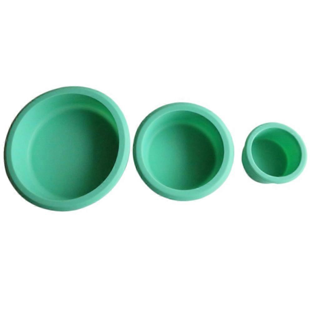 Baking Mold Three Layers Round Cake Mold Green Silicone 2Sets