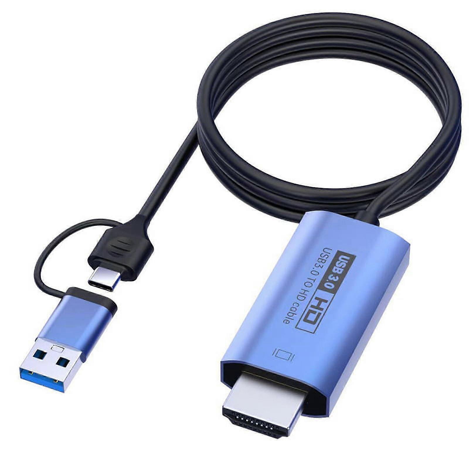 1080P 60HZ HD Converter USB3.0 to -Compatible Conversion Cable Type-C to -Compatible Adapter Cable