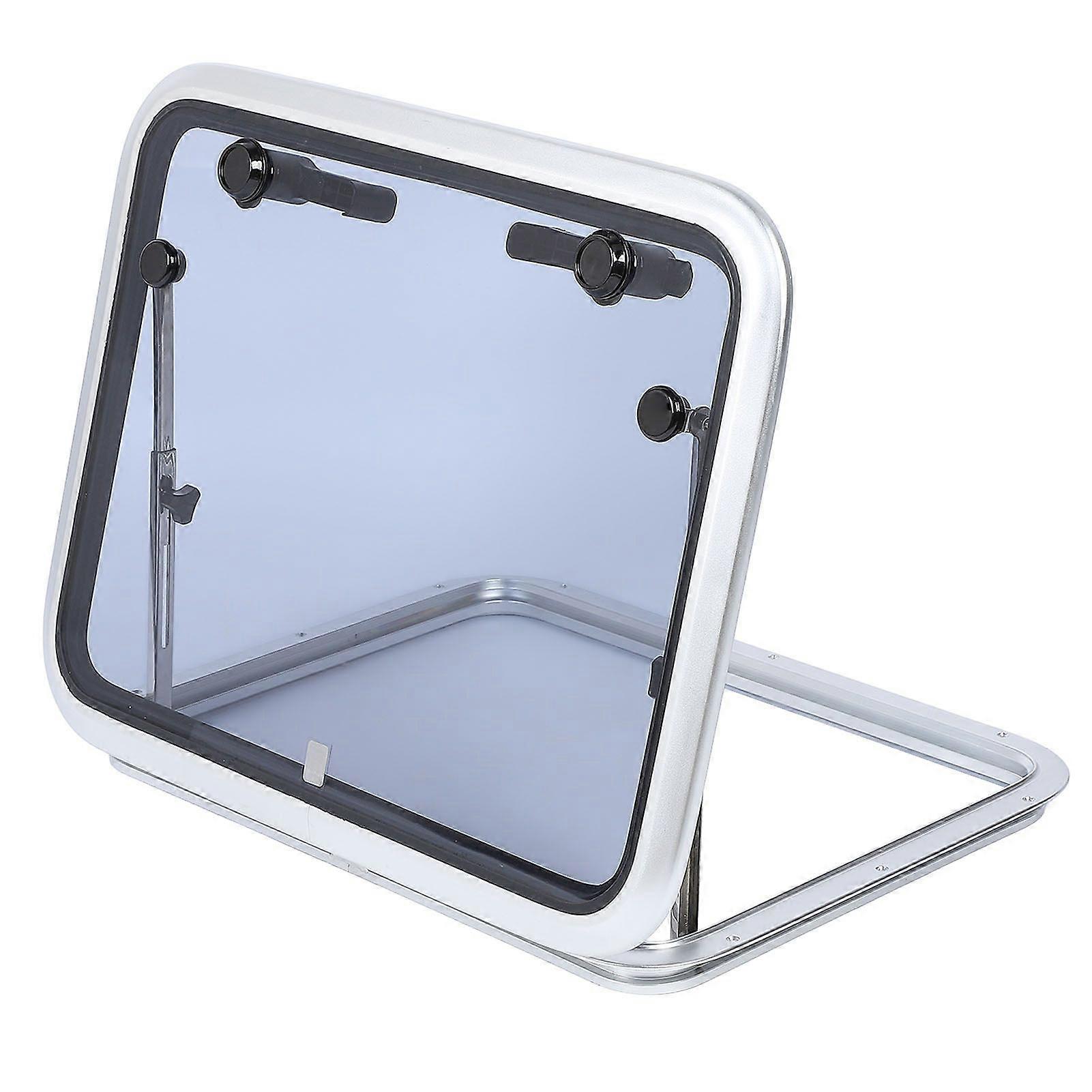 Boat Porthole 21x 25in Aluminum Alloy Push Out Type Smoky Gray Tempered Glass Port Hole Window Skylight for Yachts RV