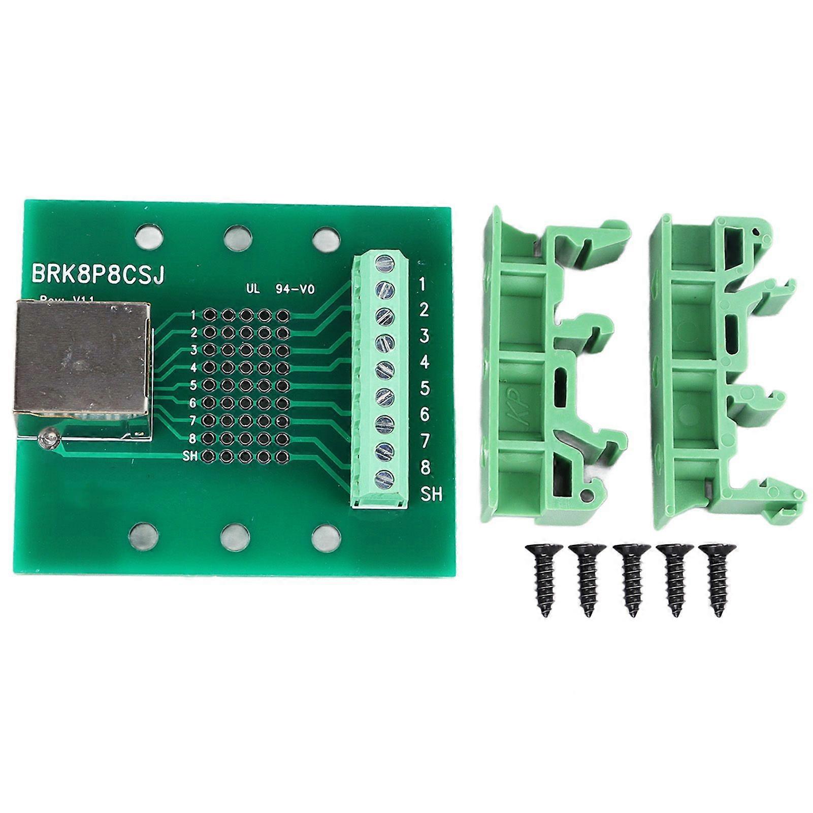 RJ45 Breakout Board Elbow Network Port Converter Terminal Board BRK8P8CSJ with Bracket