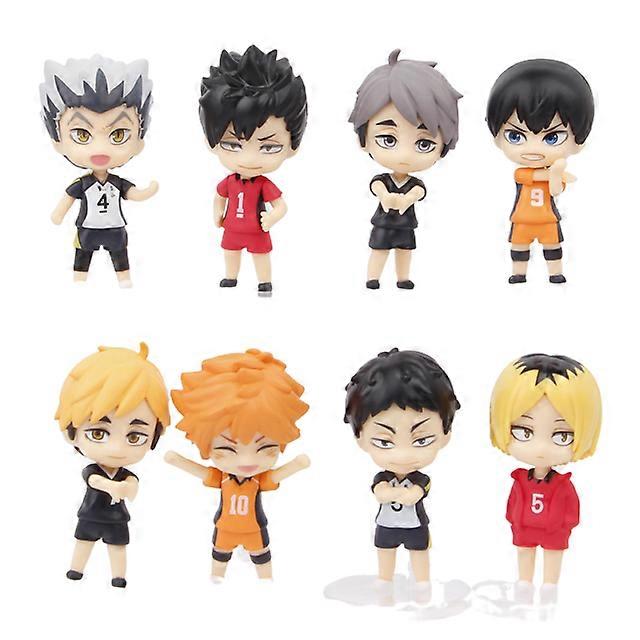 8pc Haikyuu Action Figures Hinata Shoyo Sugawara Koushi Tobio Kageyama Lev Haiba Volleyball Player Students Toy