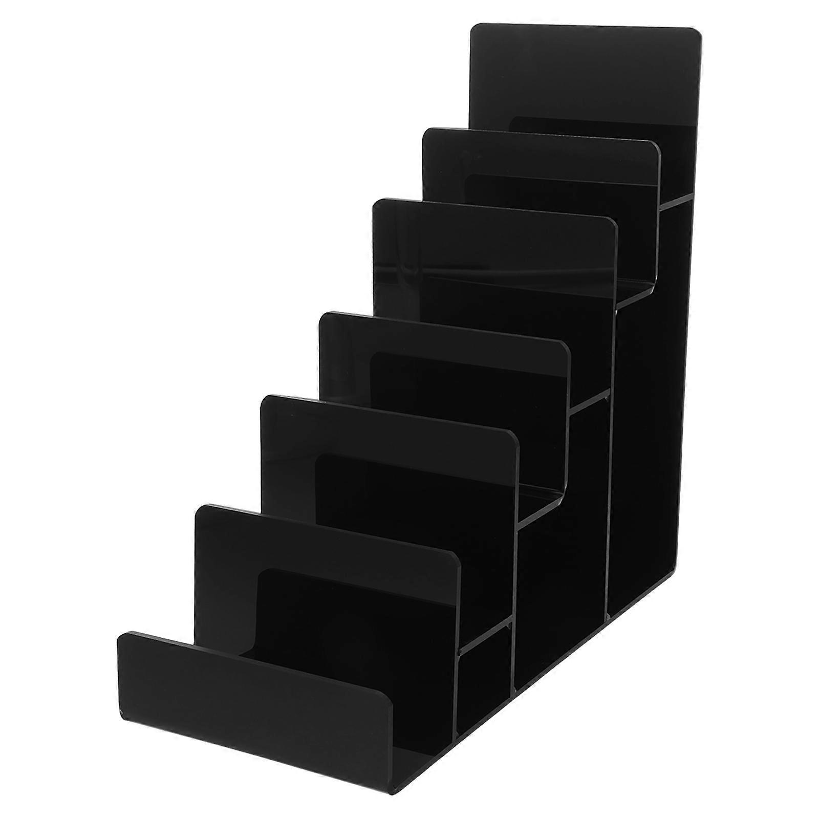 Black Acrylic Wallet Display Stand for Storage 4Pcs 6-Tier Handbag Organizer