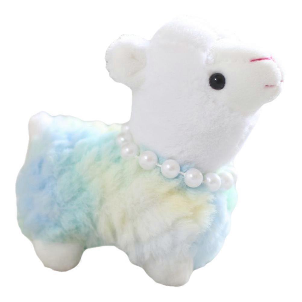 Blue Plush Alpaca Keychain Charm for Decoration 2Pcs