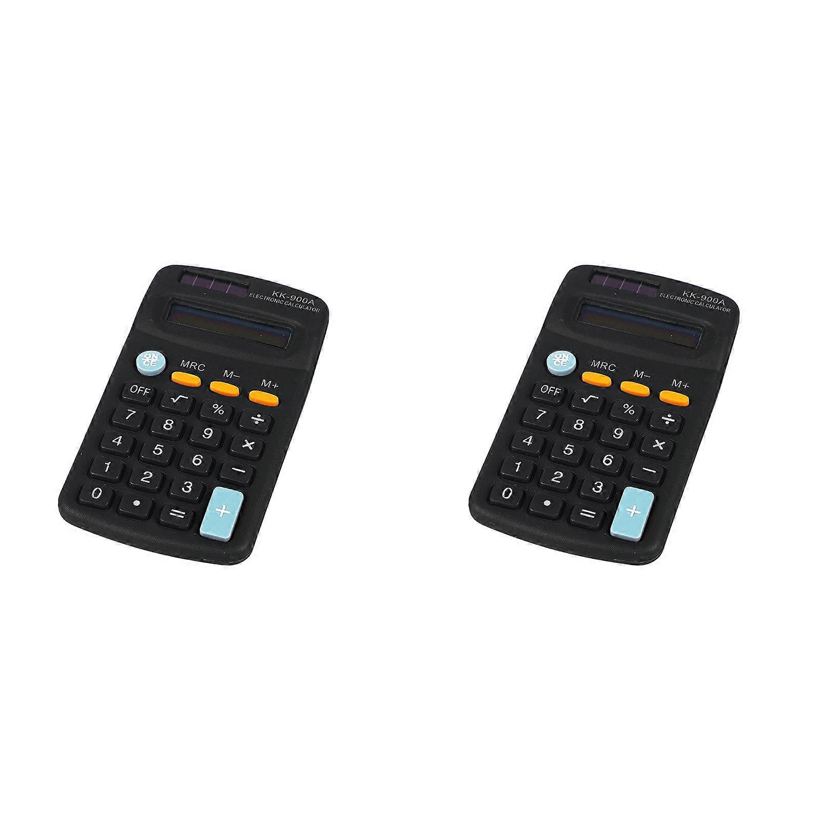 LKWLPD 2 Pcs Basic Office Calculators, Battery Operated, Large Display, 4 Function, Auto Power, Handheld Black